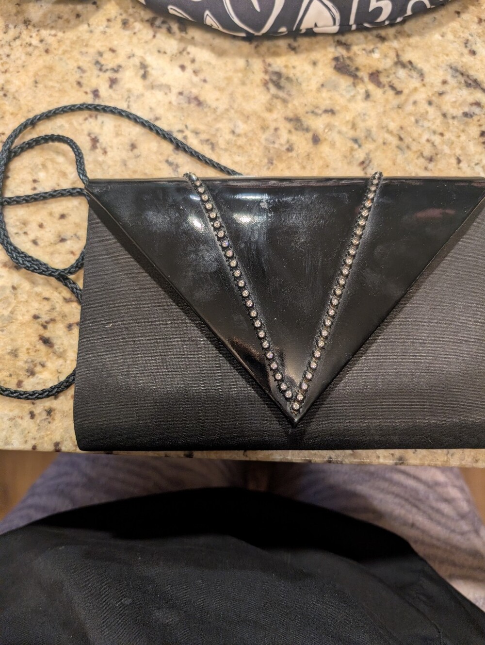 Nina Ricci Paris Vintage Black Embellished Evening Clutch Shoulder Bag